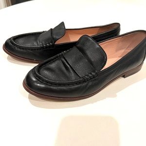 J Crew Ryan penny loafers in leather | BLACK